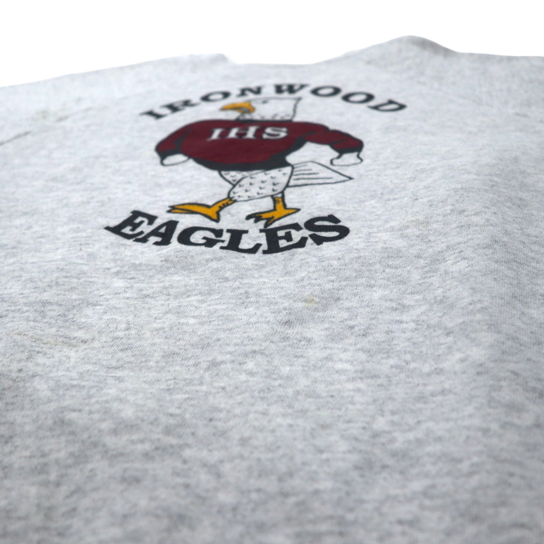 Hanes USA 90's ACTIVEWEAR Football Print Sweatshirt XL Gray Cotton IRON WOOD EAGLES