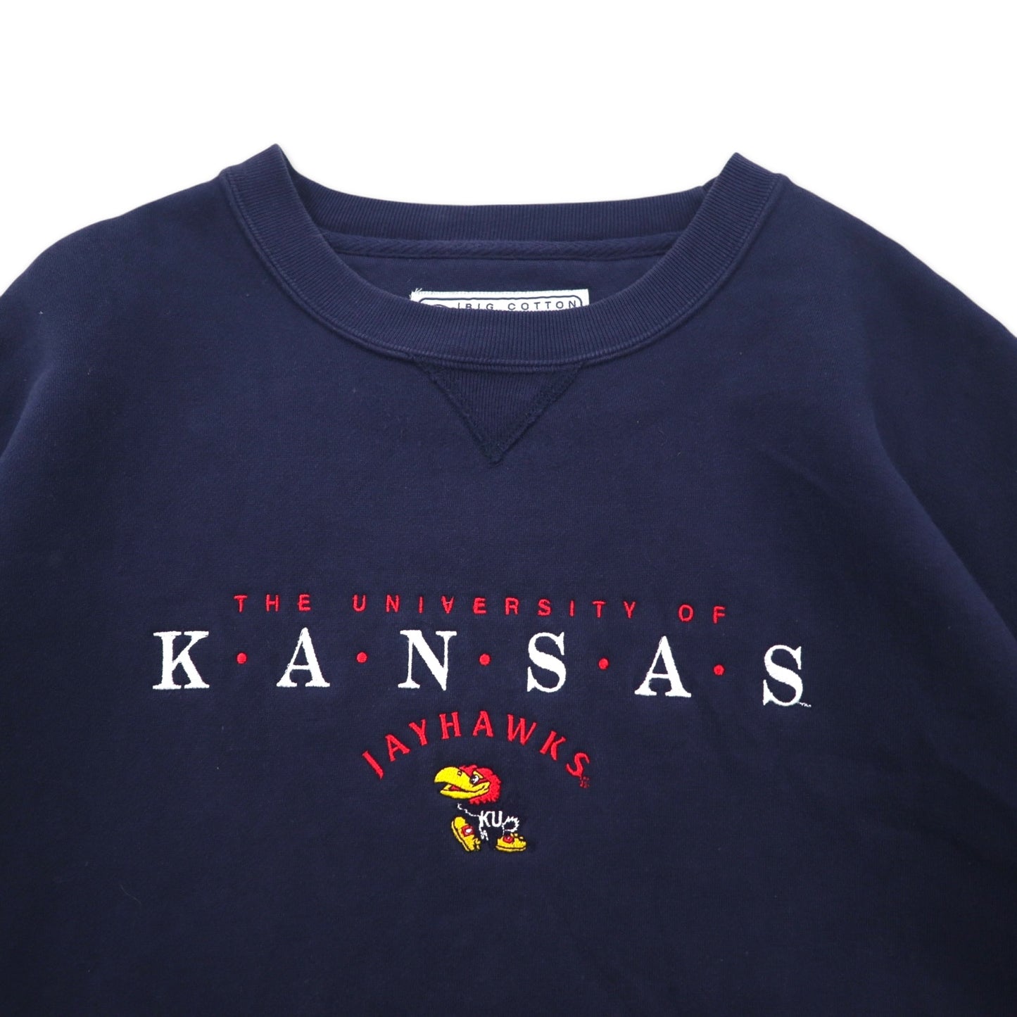 GEAR FOR SPORTS カレッジ刺繍 前V スウェット XL ネイビー コットン KANSAS JAYHAWKS