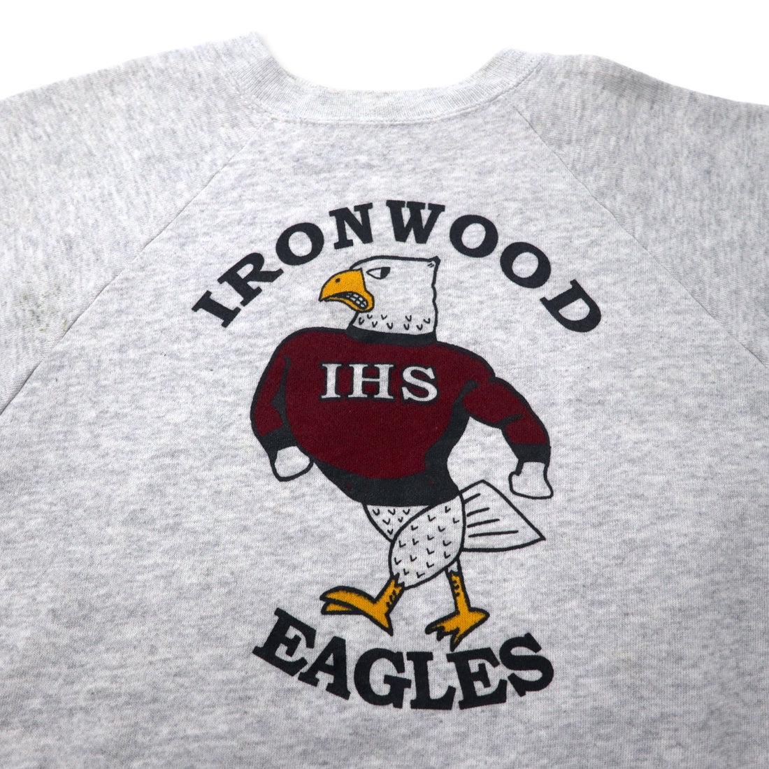 Hanes USA 90's ACTIVEWEAR Football Print Sweatshirt XL Gray Cotton IRON WOOD EAGLES