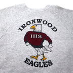 Hanes USA 90's ACTIVEWEAR Football Print Sweatshirt XL Gray Cotton IRON WOOD EAGLES