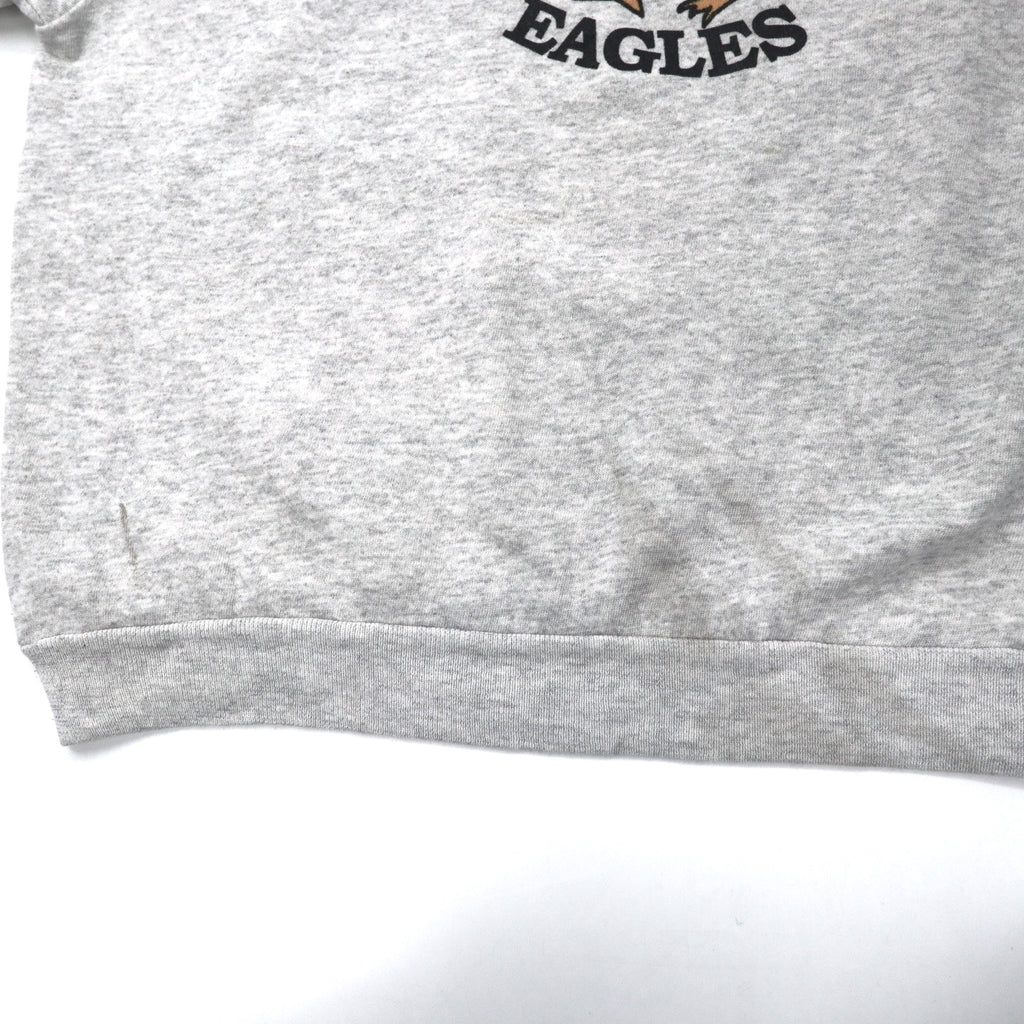 Hanes USA 90's ACTIVEWEAR Football Print Sweatshirt XL Gray Cotton IRON WOOD EAGLES