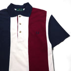 FRED PERRY Polo Shirt, Size M, Multicolor Striped Cotton, Pique, with Embroidered Logo