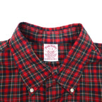 Brooks Brothers USA Tartan Check Button Down Shirt, XL, Red, Cotton