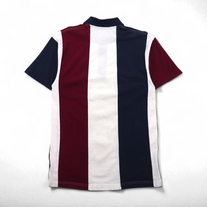 FRED PERRY ポロシャツ M マルチカラー ストライプ コットン 鹿の子 ワンポイントロゴ刺繍