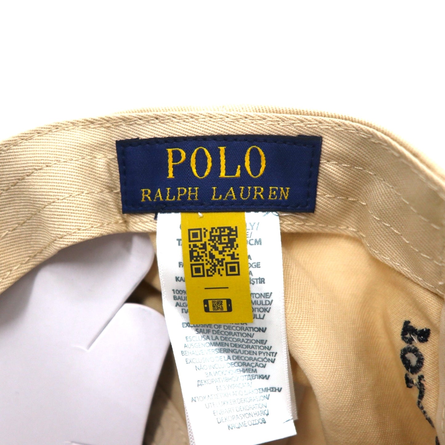 POLO RALPH LAUREN ポロベア ベースボールキャップ ONE ベージュ コットン ロゴ刺繍 710548524004 BSR 未使用品