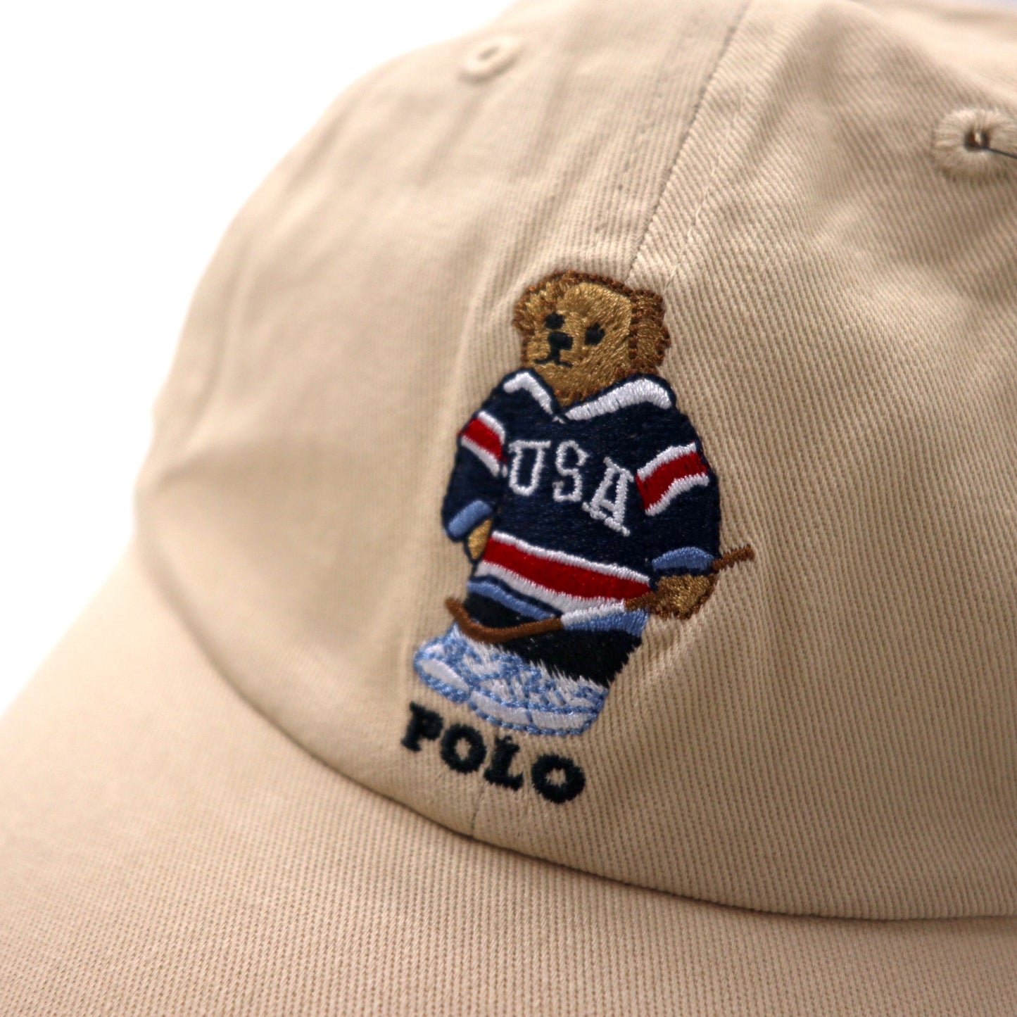 POLO RALPH LAUREN ポロベア ベースボールキャップ ONE ベージュ コットン ロゴ刺繍 710548524004 BSR 未使用品