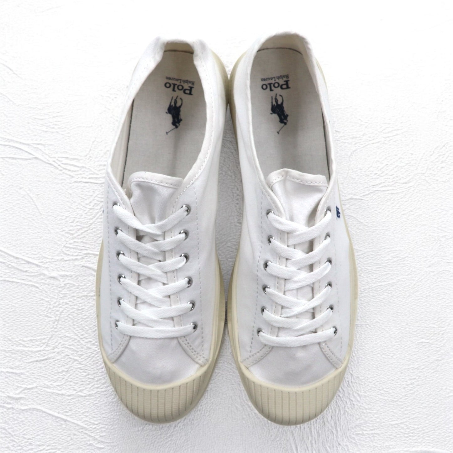 POLO RALPH LAUREN エッセンス Essence 100 キャンバス スニーカー 27cm ホワイト キャップトゥ  スモールポニー刺繍 未使用品