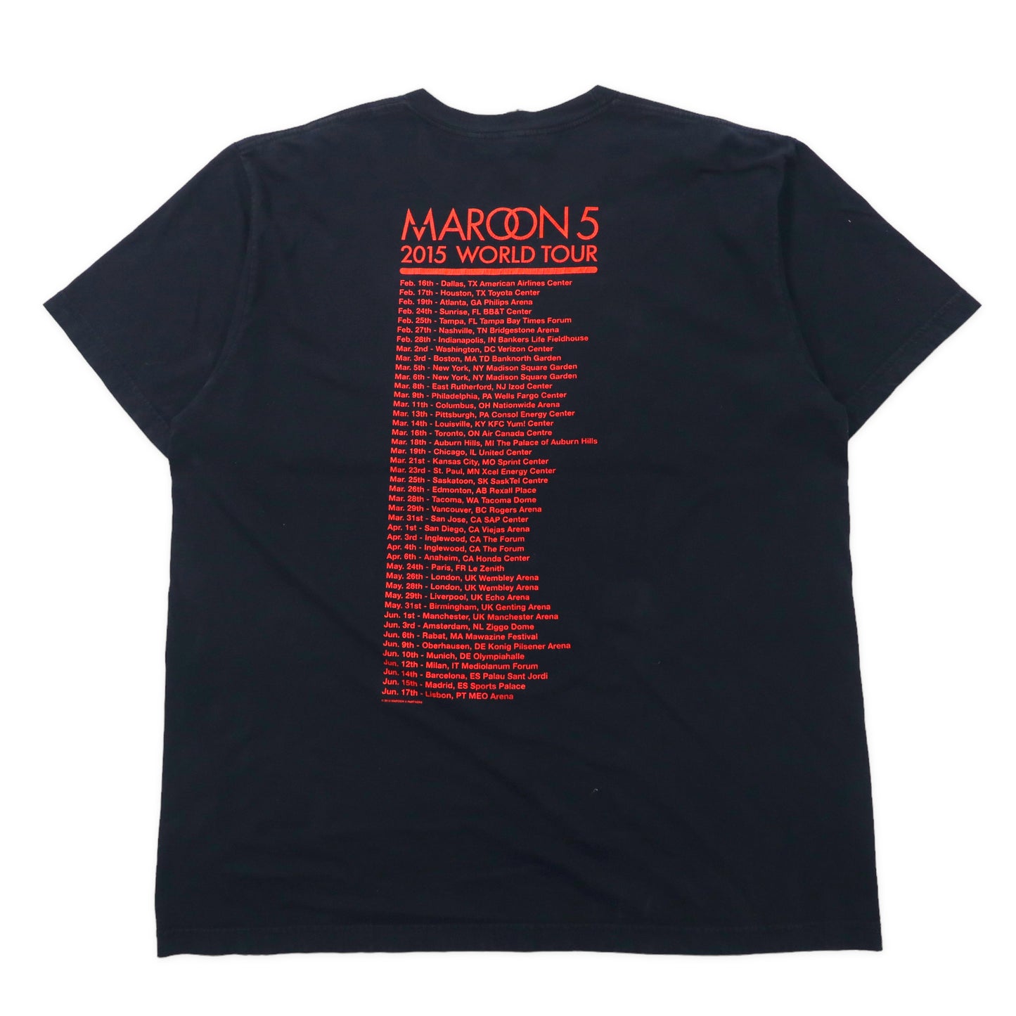 USA MADE MAROON5 Maroon 5 Band T-Shirt XL Black Cotton American 