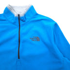THE NORTH FACE Half Zip Fleece Jacket M Blue Polyester Embroidered Logo International Standard
