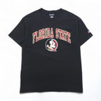 Champion カレッジプリント Tシャツ XL ブラック コットン FLORIDA STATE アーチロゴ