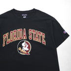 Champion カレッジプリント Tシャツ XL ブラック コットン FLORIDA STATE アーチロゴ