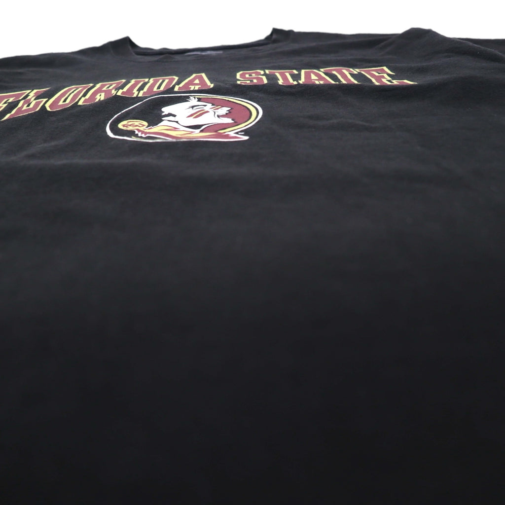 Champion カレッジプリント Tシャツ XL ブラック コットン FLORIDA STATE アーチロゴ