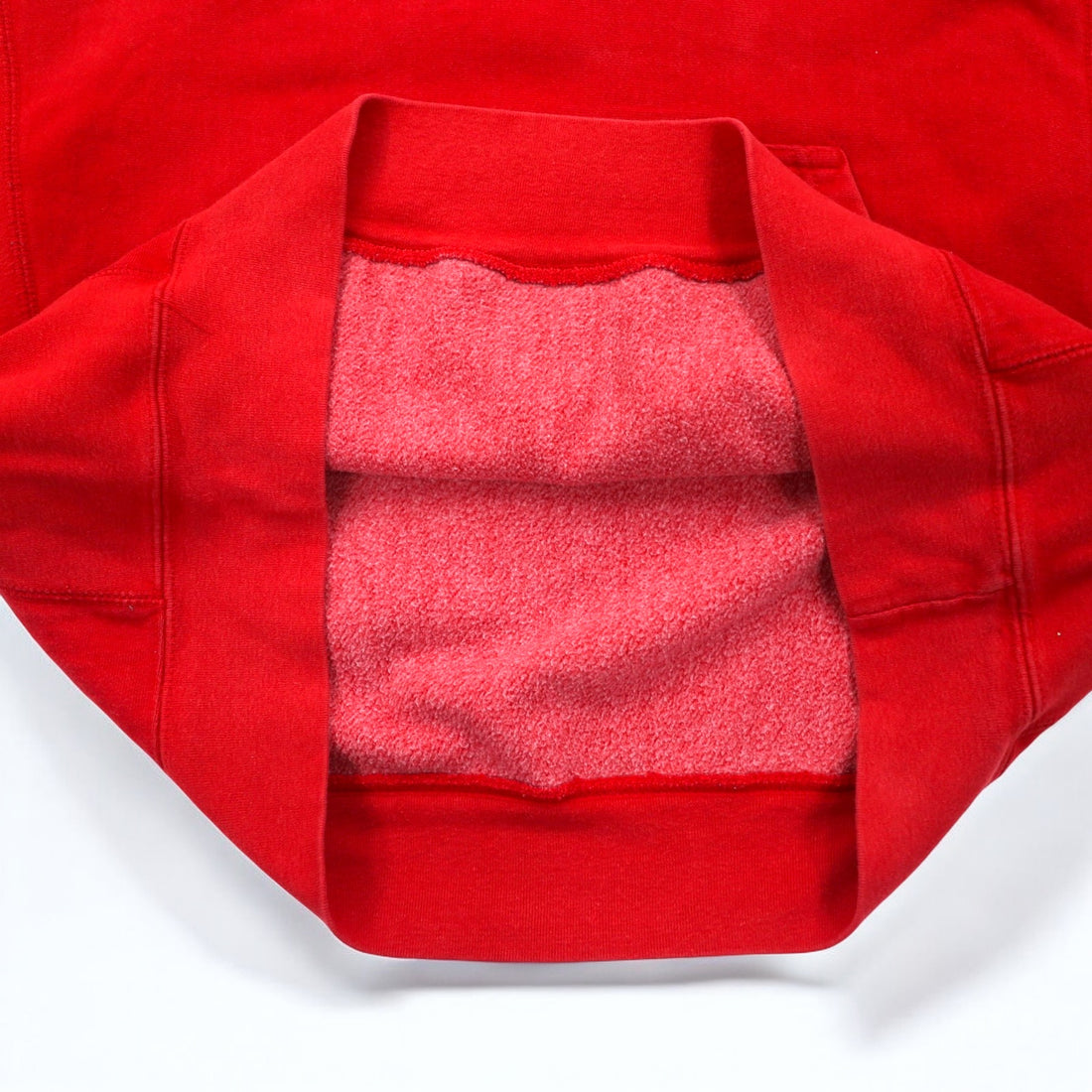 90s STEVE &amp; BARRY'S Reverse Weave Pullover Hoodie L Red College OHIO STATE Arch Logo
