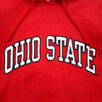 90s STEVE &amp; BARRY'S Reverse Weave Pullover Hoodie L Red College OHIO STATE Arch Logo