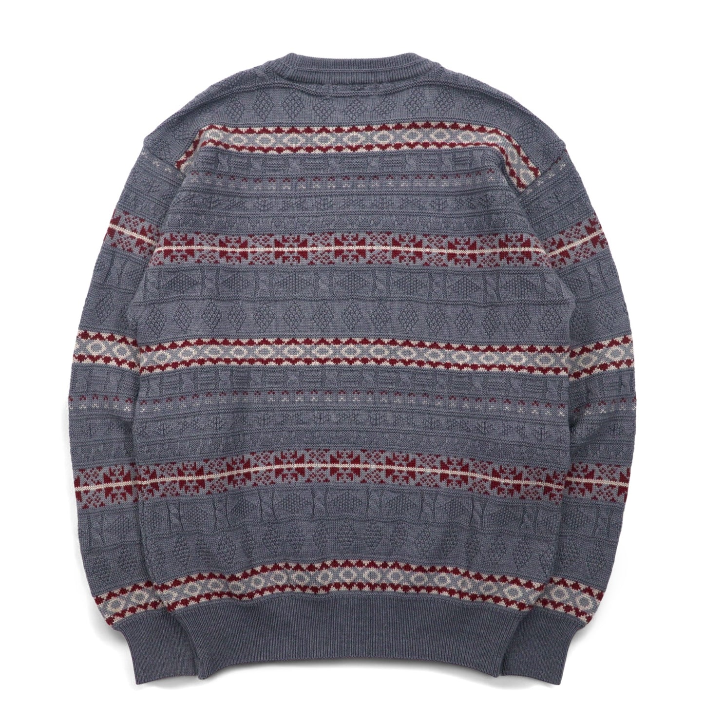 ARNOLD PALMER 90年代 ジャガード ニット ノルディック セーター M グレー ボーダー 総柄 日本製