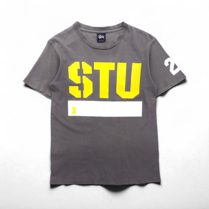Stussy 90s USA Made Old Stussy Single Stitch T-Shirt, Size Small, Gray Cotton, Double-Sided Print