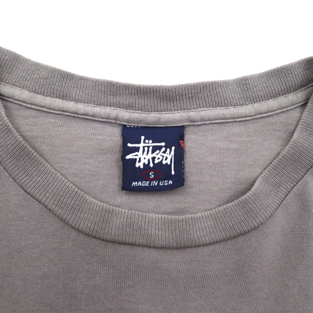 stussy 90年代 USA製 オールドステューシー シングルステッチ Tシャツ S グレー コットン 両面プリント