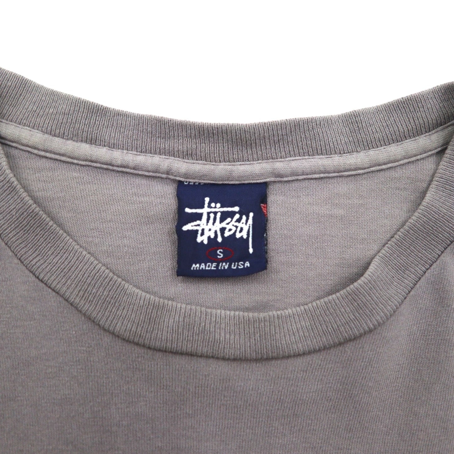 Stussy 90s USA Made Old Stussy Single Stitch T-Shirt, Size Small, Gray Cotton, Double-Sided Print
