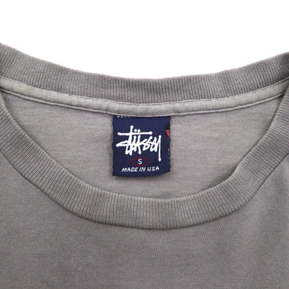 Stussy 90s USA Made Old Stussy Single Stitch T-Shirt, Size Small, Gray Cotton, Double-Sided Print
