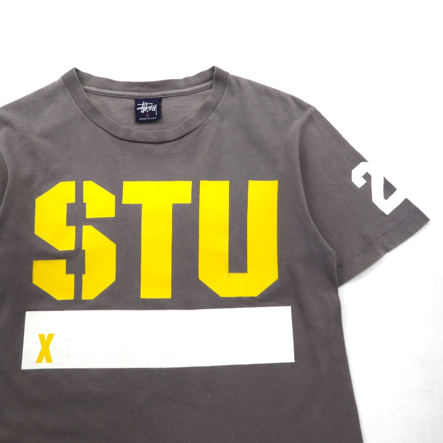 Stussy 90s USA Made Old Stussy Single Stitch T-Shirt, Size Small, Gray Cotton, Double-Sided Print