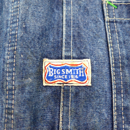BIG SMITH 60年代 USA製 デニム オーバーオール XL インディゴ ブルー ドーナツボタン