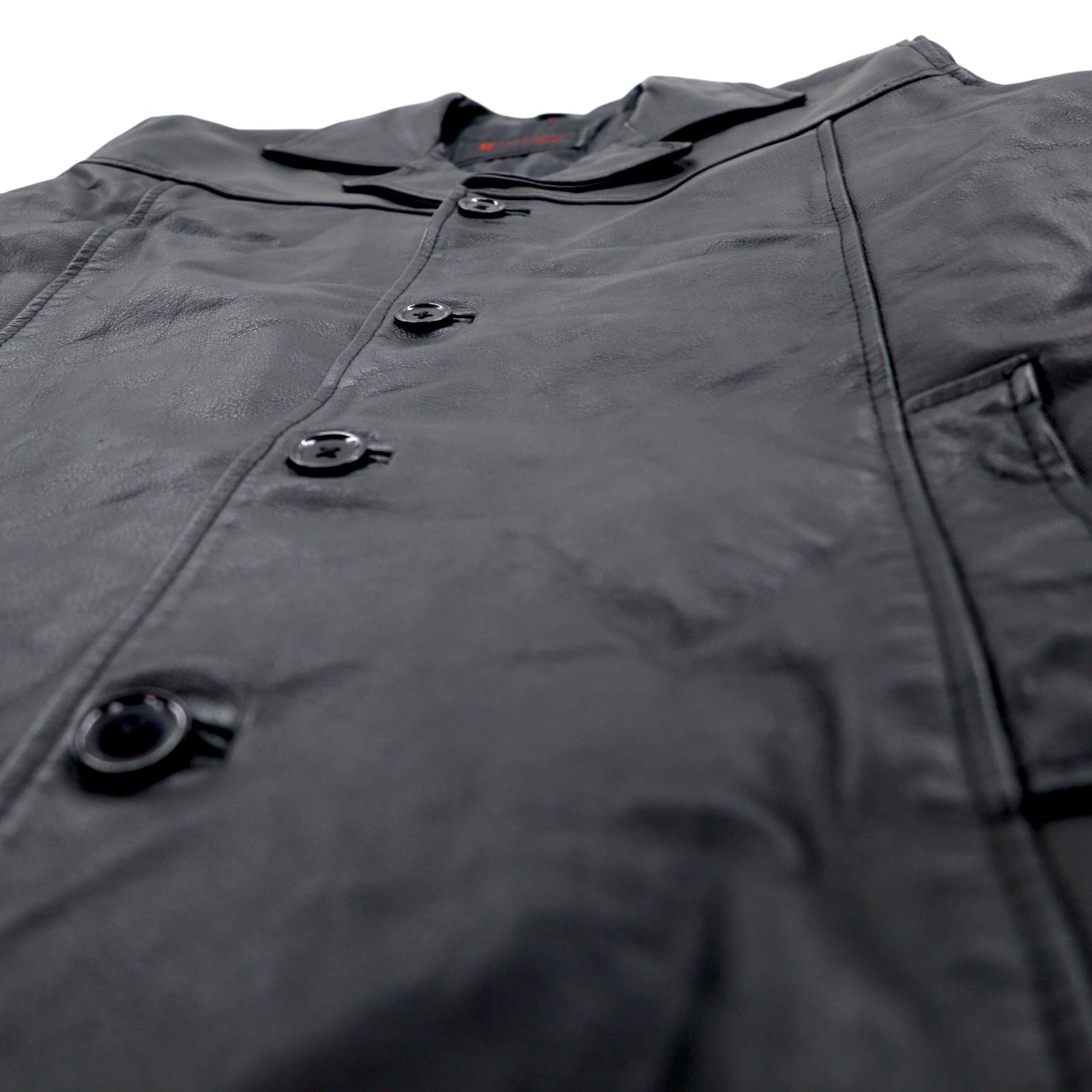 KCERO COMFORT 90s Leather Jacket Car Coat M Black Leather