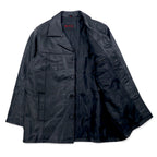 KCERO COMFORT 90s Leather Jacket Car Coat M Black Leather