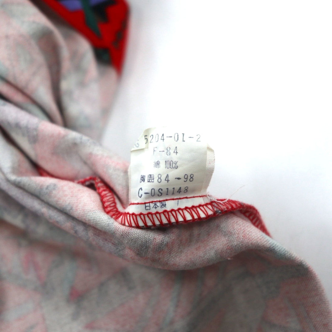 Vintage Japan Made Retro Shirt CALICO BALL Native American Print Shirt FREE Red Made in Japan