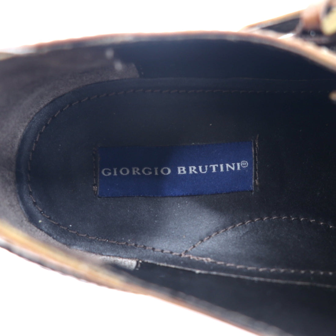 GIORGIO BRUTINI Double Monk Strap Wingtip Dress Shoes 28cm Brown Leather Medallion 248764-1