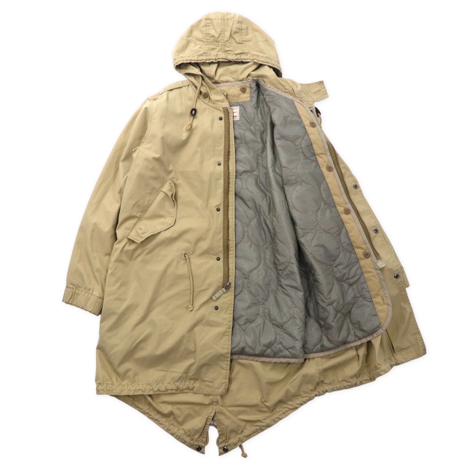 AVIREX M-51 MOD PARKA L Beige Cotton Military Quilted Liner ...