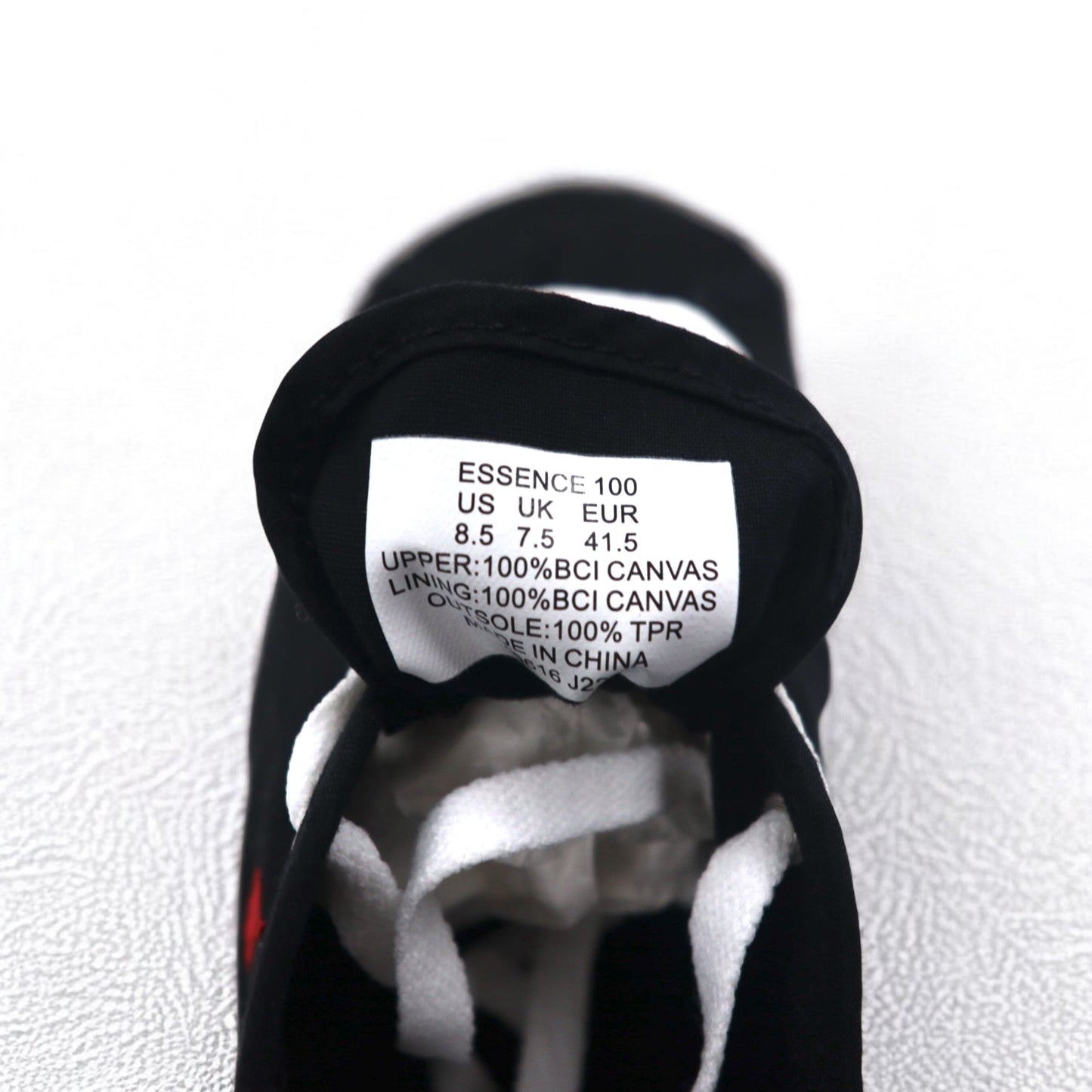 POLO RALPH LAUREN Essence 100 Canvas Sneakers 26.5cm Black Cap Toe Small Pony Embroidery Unused