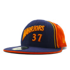 USA製 NEW ERAベースボールキャップ 59.6cm ネイビー オレンジ NBA WARRIORS 37 VAN EXEL