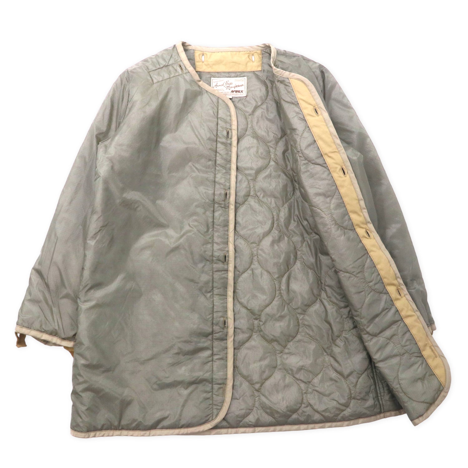 AVIREX M-51 MOD PARKA L Beige Cotton Military Quilted Liner 