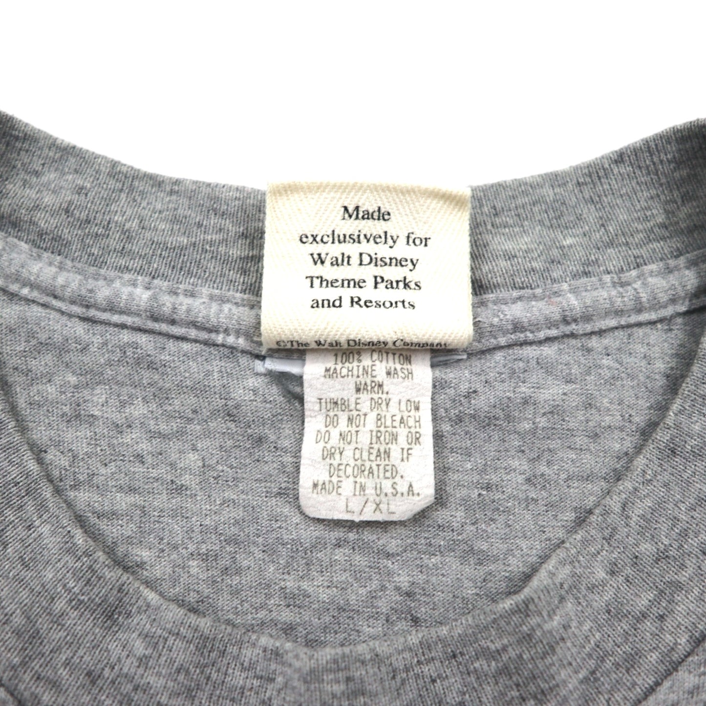 90年代 USA製 WALT DISNEY ディズニー ミッキーマウス キャラクター Tシャツ L グレー コットン 星条旗
