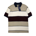 日本然リトテ-古着オンライン-NAUTICA 鹿の子 ニット ポロシャツ M ベージュ ボーダー コットン 未使用品-NAUTICA Pique Knit Polo Shirt M Beige Striped Cotton Unused