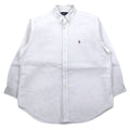 日本然リトテ-古着オンライン-Ralph Lauren 90年代 オックスフォード ボタンダウンシャツ XL ホワイト コットン YARMOUTH スモールポニー 刺繍-Ralph Lauren 90's Oxford button-down Shirts XL White Cotton YARMOUTH Small Pony Embroidery
