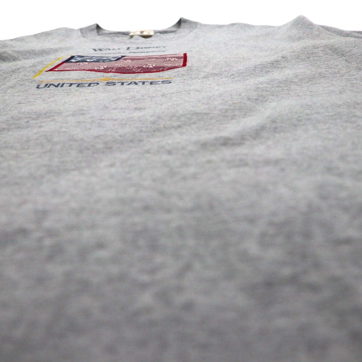 90年代 USA製 WALT DISNEY ディズニー ミッキーマウス キャラクター Tシャツ L グレー コットン 星条旗