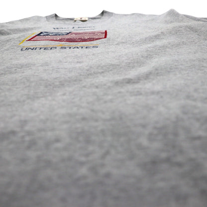 90年代 USA製 WALT DISNEY ディズニー ミッキーマウス キャラクター Tシャツ L グレー コットン 星条旗