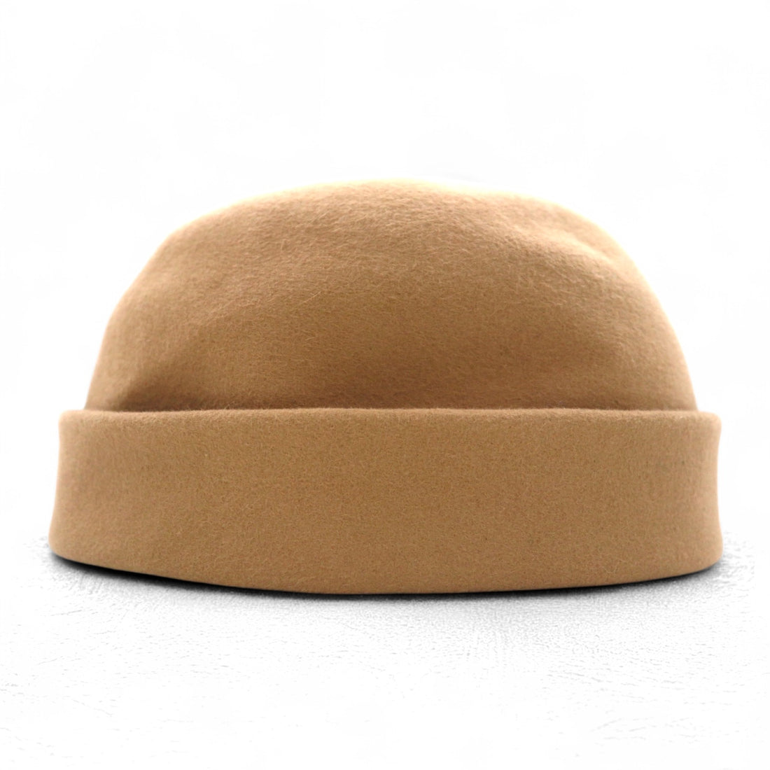 saravah wool felt roll cap brimless hat 59cm beige made in japan