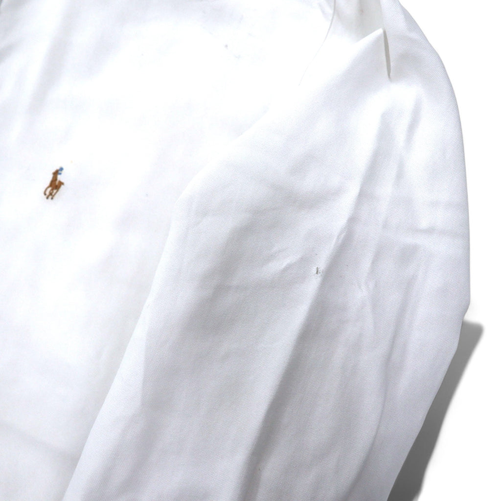 Ralph Lauren 90s Oxford Button-Down Shirt, XL, White Cotton, YARMOUTH Small Pony Embroidery