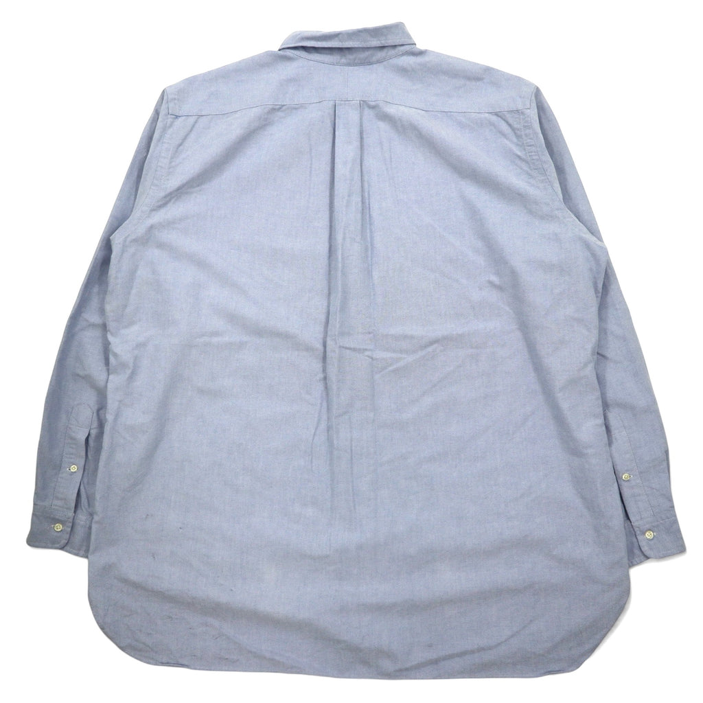 Ralph Lauren 90s Oxford Button Down Shirt 2XLT Blue Cotton Classic Fit Small Pony Embroidery