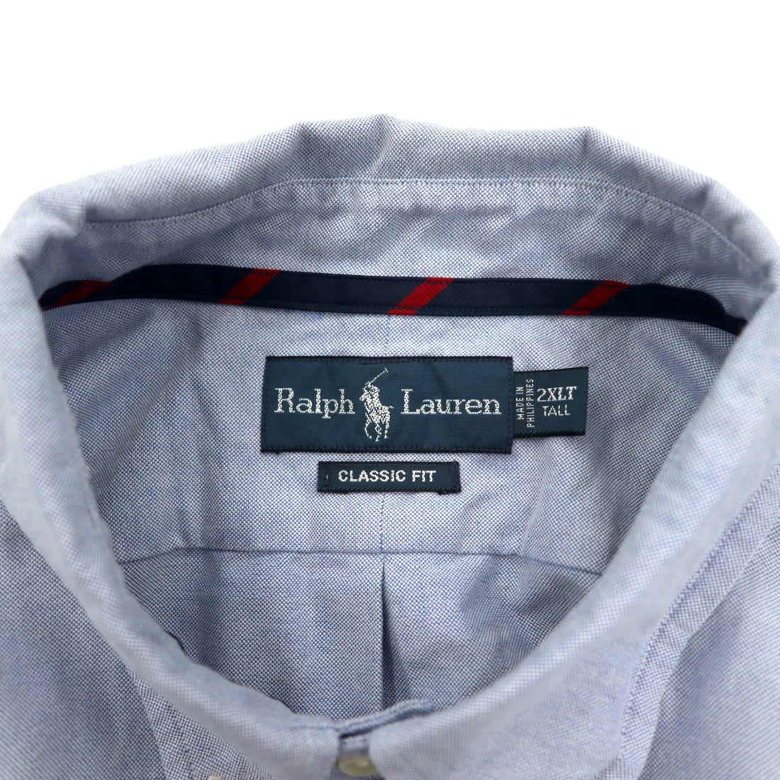 Ralph Lauren 90s Oxford Button Down Shirt 2XLT Blue Cotton Classic Fit Small Pony Embroidery