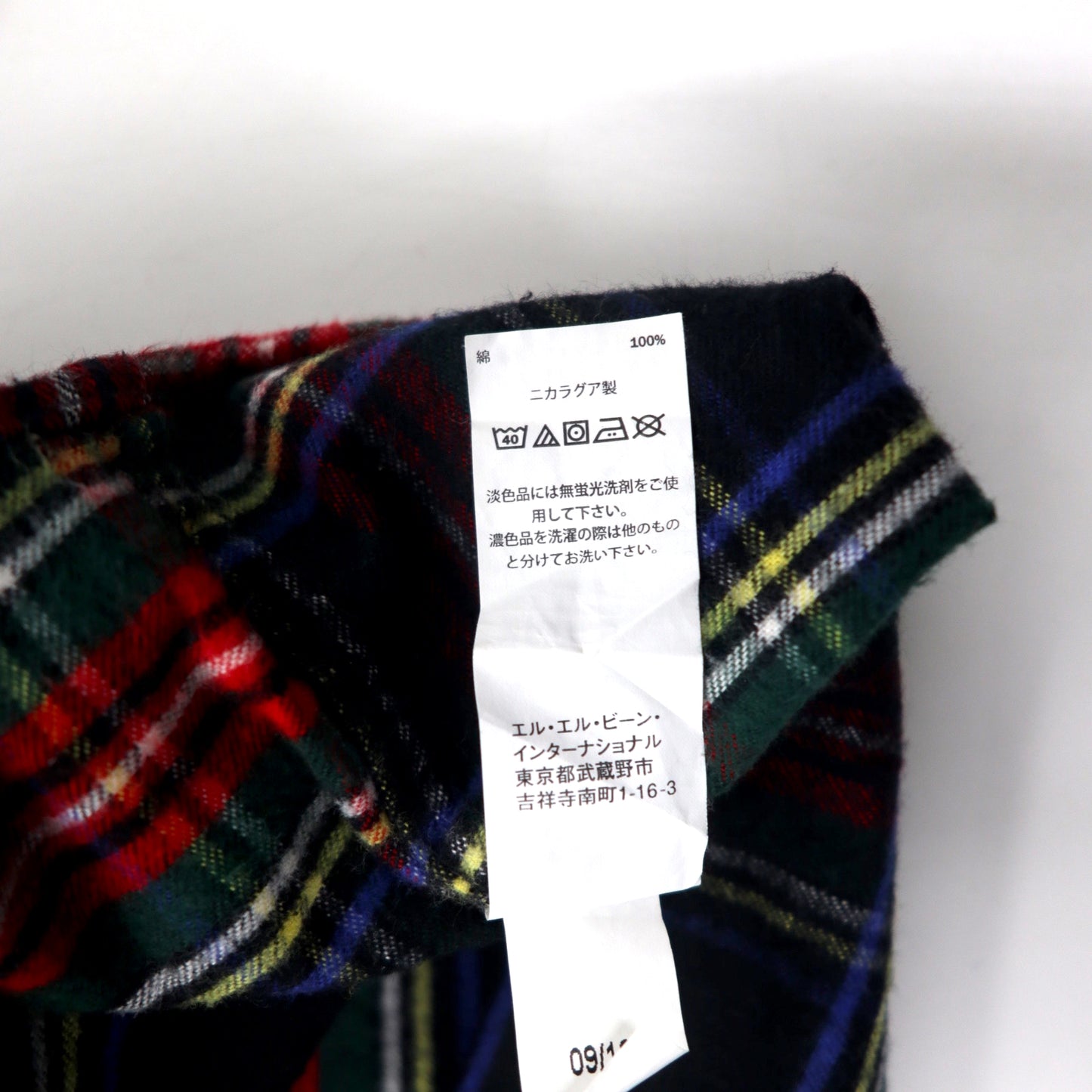 L.L.Bean ボタンダウン フランネルシャツ XL ネイビー レッド タータンチェック コットン TRADITIONAL FIT ビッグサイズ