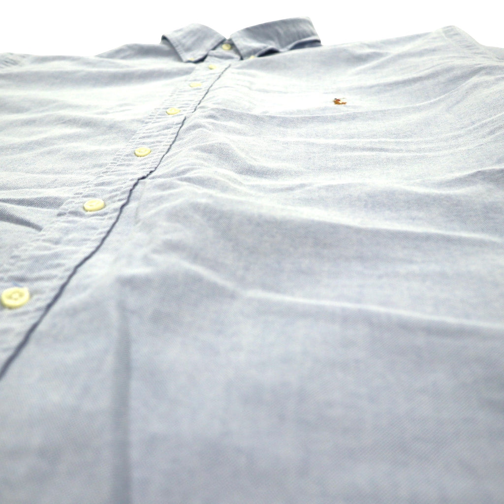 Ralph Lauren 90s Oxford Button Down Shirt 2XLT Blue Cotton Classic Fit Small Pony Embroidery