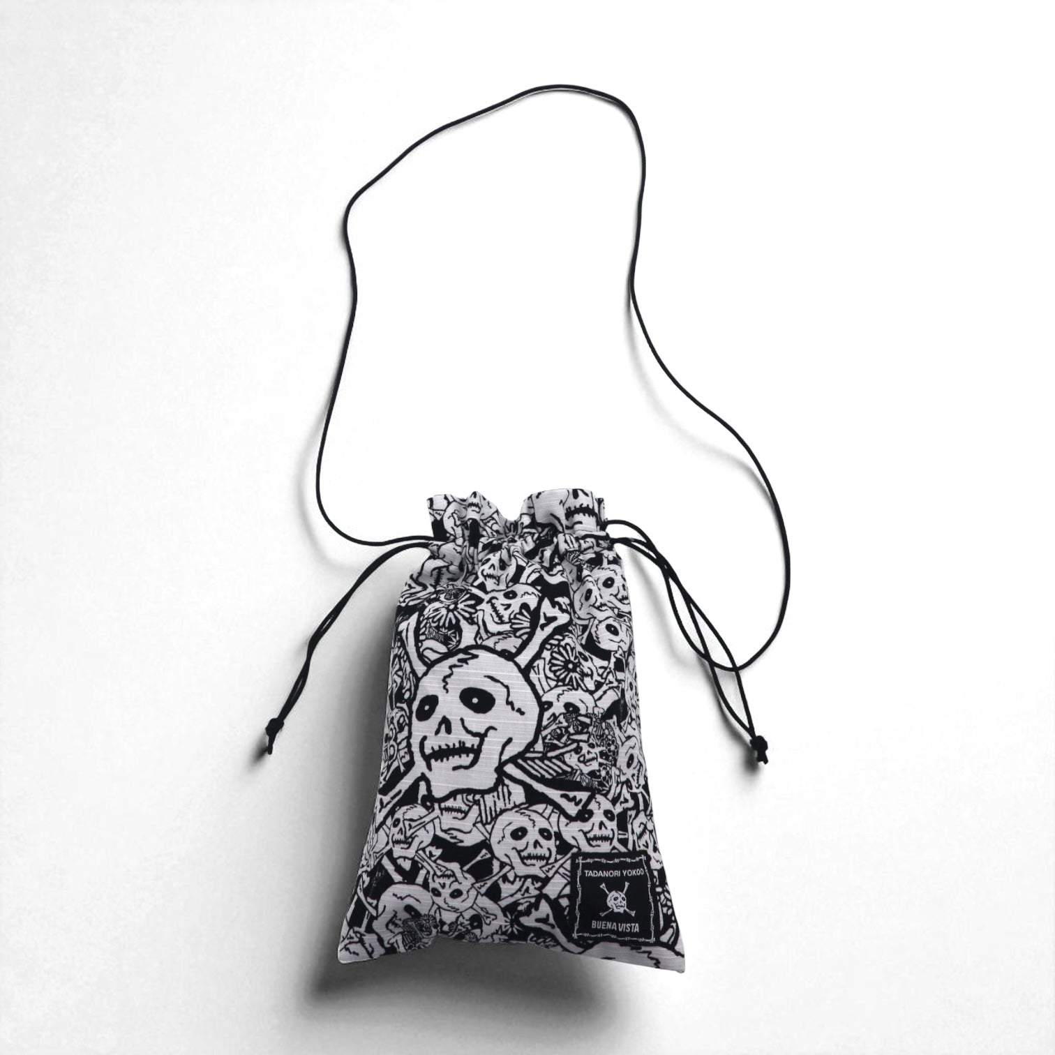 Tadanori Yokoo x Buena Vista "Zatsuto Dokuro" Pouch/Sacoche Shoulder Bag, White, All-Over Print, Made in Japan