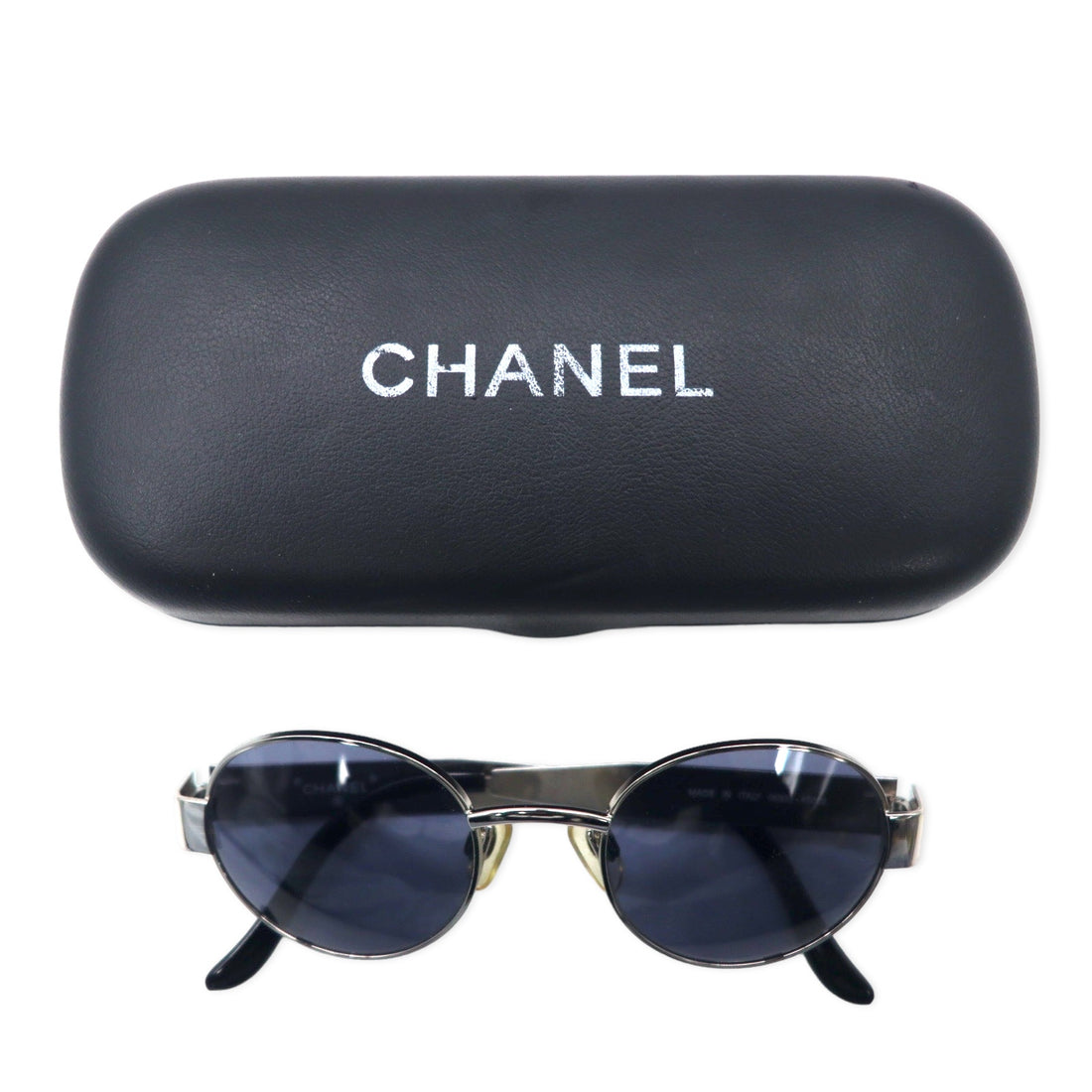 CHANEL Italian Boston Sunglasses Silver Metal 06933 45002