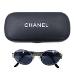CHANEL Italian Boston Sunglasses Silver Metal 06933 45002
