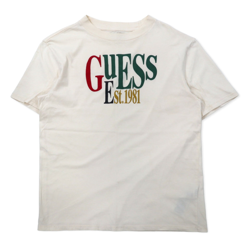 日本然リトテ-古着オンライン-GUESS ORIGINALS ロゴプリント Tシャツ M クリーム コットン ストレッチ-GUESS ORIGINALS Logo Print T-Shirt M Cream Cotton Stretch