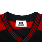 adidas 90s Trefoil Logo Embroidered Game Shirt, XL, Black and Red, Polyester