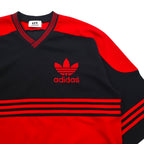 adidas 90s Trefoil Logo Embroidered Game Shirt, XL, Black and Red, Polyester